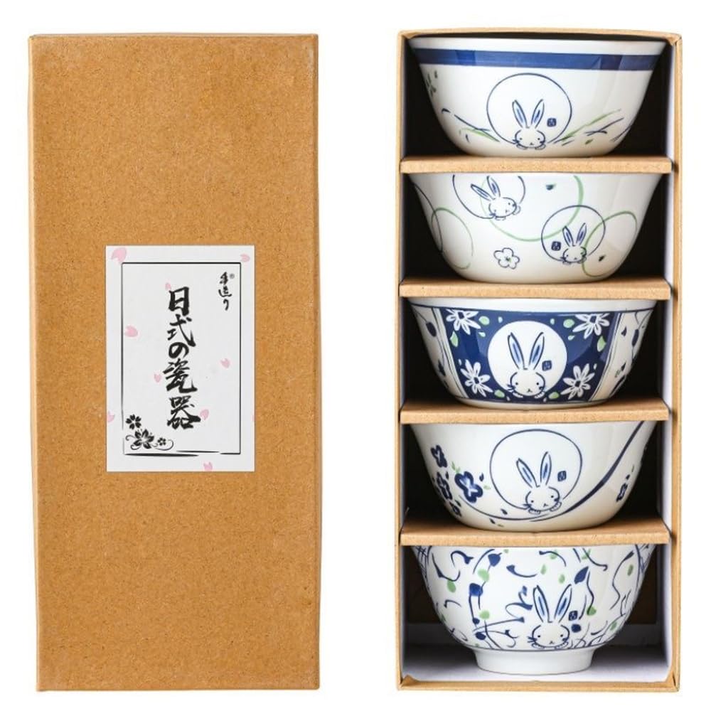 Amazon｜HOHOUNCSYお茶碗 飯碗 5個セット 直径約11.5cm 食器セット